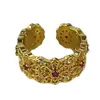 Anillo de Flor Hueca de Lujo Luz Dorada, Diseño Vintage Estilo Palacio, Anillo Abierto, Joyería Versátil de Moda y Alta Gama