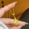 Tienda de Oro Mismo Estilo Oro Arena Fortuna Ladrillo de Oro Mariposa Calabaza Collar Varios Alta Retención de Color Flor de la Suerte Cadena para Clavícula Venta al por Mayor