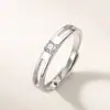 Anillo de Pareja Amantes a la Luz de la Luna Estilo Coreano Viento Frío Diamante Piedra de Luz de Luna Nicho Regalo de San Valentín para Hombre y Mujer