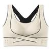 Sutiã Push-Up Cruzado Frontal Sem Aro para Mulheres, Lindo Costas Esportivas à Prova de Impacto Lingerie, Top Tubo de Yoga Envolto no Peito, Sem Costas