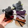 2026 Nuevas Gafas de Sol de Moda sin Marco de Color Gradiente Multicolor Oso Lindo para Niños Gafas de Sol Transparentes