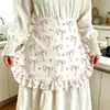 Estilo Coreano Lolita Floral Linho Meio Avental Renda Café Roupa de Trabalho Coreana Ponto de Venda Atacado