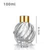 Botella de aromaterapia de vidrio de 100 ml Botella de vidrio romano de aromaterapia Blanco Cristal de 50 ml con tapa botella de aromaterapia en stock