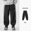 Pantalones deportivos de forro polar bordados para niño de Duoduo, pantalones deportivos versátiles de otoño e invierno, pantalones largos cálidos casuales para niños mayores