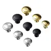 Manija de Acero Inoxidable de un Solo Agujero, Manija de Puerta Gruesa en Forma de Champiñón para Gabinetes, Zapateros y Cajones, Manija Redonda de Metal Negra para Muebles
