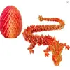 [Venda Direta de Fábrica] Brinquedo Impresso em 3D Dragão de Cristal Totalmente Articulado Colorido Móvel Ovo de Dragão Presente Ornamentos Feitos à Mão
