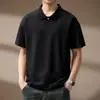 Camisa Polo de Modal Seda Hielo Sensación Fresca Manga Corta para Hombre Nuevo Estilo Verano 2026 Camiseta Superior Ligera de Negocios con Cuello
