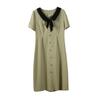 Inno Talla Grande Vestido Elegante de Encaje con Lazo para Mujer Verano Nuevo Falda Midi a la Cintura 281604