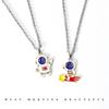 Diseño Personalizado Astronauta Dibujo Animado de Astronauta Collar Estudiante Genial Moderno Combinable Colgante de Pareja Collar Lindo Punk