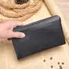 Bolsa de Mão de Couro Macio Masculina Couro Genuíno Bolsa para Celular Grande Capacidade Bolsa de Pele de Ovelha Pulseira de Pulso Masculina de Negócios Fashion