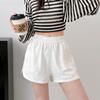 Shorts Únicos con Dobladillo Dividido para Mujer, Verano Delgados Sueltos de Línea A Cintura Elástica Versátiles Casual Adelgazantes Tres Cuartos Pierna Ancha Pantalones Cortos