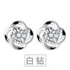 Pendientes de aguja de plata Jingdong Pinduoduo S925, joyería de plata para mujer, pendientes de copo de nieve con un ciervo simple coreano