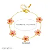 Joyería Japonesa y Coreana Fresca y Dulce Linda Flor Rosa Goteo de Aceite Accesorios Chapados en Oro Flor de Durazno Juego de Cadena para Clavícula