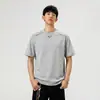 Chaleco de Verano para Pareja de Estilo Americano Resistente Desestructurado de Cuello Redondo y Manga Corta para Hombre con Parche Limpio y Diseño de Patchwork Camiseta Holgada