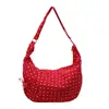 Bolso de croissant casual de gran capacidad estilo coreano, bolso de mano de lunares plisado, bolso de hombro para el trabajo, bolso cruzado
