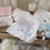 Tamanho Rolo 25 Verão Infantil Algodão Fino Desenho Animado Manga Curta Camiseta Meninos e Meninas Bebê Gola Redonda Top Algodão Fofo