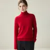 Suéter feminino de cashmere, pulôver de gola alta em cashmere de cabra, nova base de malha slim fit para outono e inverno, design simples