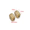 Acero Inoxidable que Conserva el Color Hueco Rayas Verticales Agujero Recto Cuentas Cilíndricas Ovaladas Sueltas Cuentas Espaciadoras Pulsera DIY Accesorios de Joyería