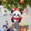 2023 nuevo colgante de la serie Panda para árbol de Navidad transfronterizo decoraciones navideñas colgante plano acrílico