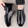 Zapatos Bullock de Cuero Brillante para Hombre que Aumentan la Altura Suela Gruesa Piel de Vaca Genuina Transpirables Zapatos de Vestir para Hombre Moda Coreana Zapatos Casuales