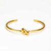 Pulseira Feminina Francesa de Nicho Simples Nó Laço Liso Design Estilo ins Pulseira de Aço Titânio Banhada a Ouro de Luxo Leve de Alta Qualidade