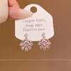 Brincos Exquisitos com Microincrustação de Zircônia Estilo Coreano para Mulheres, Luxo Leve, Sensação de Alto Padrão, Acessórios de Orelha Versáteis e Únicos da Moda Atacado