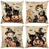 Funda de Almohada de Halloween al Por Mayor de Amazon Transfronteriza Popular Temu Lino Felpa Cuadrada Funda de Almohada Funda de Almohada Cómoda
