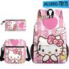 3D Nuevo Producto HelloKitty Dibujos Animados Lindo Sanrio Hello Kitty Mochila Bolsa Escolar Bolsa para Lápices Bolsa de Hombro Juego de Tres Piezas