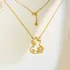 Collar de Flor de Calabaza de Oro Arena Vietnamita Full Diamante Hueco Fu Lu Estilo Nacional Retro Cadena de Cola Ajustable en Forma de Corazón Lujo Ligero Gama Alta