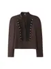 Comercio exterior transfronterizo de Amazon más vendido ropa de mujer 2026 verano cuello alto hebilla metálica retro blazer corto multicolor para mujer