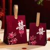 Caixa de Doces para Casamento, Bolsa de Doces para Casamento Chinesa Vermelha de Alto Padrão, Caixa de Doces para Casamento, Caixa Vazia, Caixa de Doces para Casamento Portátil de Lembrança