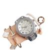Reloj pequeño decorativo de tres agujas con diamantes completos, reloj con correa de acero inoxidable, reloj de nueva moda, Amazon wish reloj de diamantes para mujer