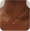 Collar de Moda Transfronterizo Europeo y Americano Versátil en Capas con Iniciales y 26 Colgantes, Nuevo Estilo para Mujer 2024 para Superponer