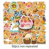 50 Adesivos Capivara Capibala Q Edição Animal DIY Tamanho Pequeno Copo de Água Decorativo Papelaria Adesivos de Conta de Mão Atacado