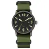 Relógio Masculino de Quartzo para Esportes de Montanhismo, Luminoso, com Calendário, Pulseira de Nylon Verde Militar, À Prova d'Água, Venda por Atacado e Dropshipping Disponíveis