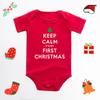 Macacão vermelho de Natal para bebê 2023 Meu primeiro macacão de algodão de manga curta de Natal 3-24M