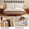 Cama de Madera Maciza Estilo Vintage Oso de Invierno Oreja de Elefante con Cabecero Ultradelgado, Tapicería Desmontable y Lavable de Tela Suave Chenilla, Cama de Tela Retro