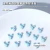 Joyería de Aleación Azul Transparente con Temática Oceánica de Venta Caliente Japonesa y Coreana, Accesorios Metálicos para Uñas Pintados en Spray 3D, Venta al por Mayor desde el Fabricante