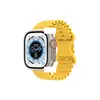 Para Apple Watch 8 Ultra Watch Pulseira de Silicone Marinho Fivela Apple Fivela Borboleta Pulseira