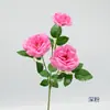 Flor Artificial Realista de Rosa com 3 Cabeças para Decoração de Janela, Flor de Seda para Arranjos de Casamento, Decoração de Casa para Sala de Estar