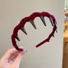 Nueva Diadema de Terciopelo Colorida con Dientes para Otoño 2025, Diadema Antideslizante para Lavarse la Cara, Diadema Esponjosa de Corona Alta