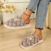 Pantuflas de algodón cálidas de invierno para mujer, pantuflas de felpa antideslizantes para interiores para parejas, suela de EVA, ligeras y cómodas, personalizables