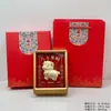 Rico Flor Fofo Carneiro Ouro Puro 999 Porta-Retrato Ornamento Banco Seguro Agradecimento ao Cliente Anual da Empresa Lembrança