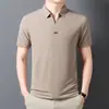 Camisa masculina de manga curta com lapela para o verão, moda casual de meio de ano, camiseta solta de meia manga, polo de comércio exterior geração cabelo