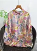 Cardigan de Ramio Puro con Estampado Digital para Mujer, Manga Larga, Talla Grande, Estilo Holgado y Delgado, Novedad Otoño 2026