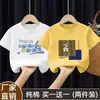 Camiseta de manga curta para meninos, roupa de verão 2026, nova roupa infantil, meia-manga, algodão puro, top de verão estiloso para meninos