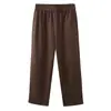 Especial2026 Outono Novo Tamanho Grande Calças Harem de Lã Simples Versáteis para Meninas Plus Size, Calças Cropped 0875