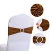 Funda para respaldo de silla de hotel de alta gama, decoración con lazo, funda floral para respaldo de silla, tela para silla con correa elástica.