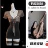 Noite às Profundezas de Lingeries Sexy, Saia de Quadril com Estampa de Leopardo Sexy e Quente, Uniforme de Pijama Tentação Pura Lust Qqny Suit