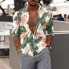 Estación Independiente Comercio Exterior Transfronterizo Ropa Nueva para Hombre Moda Otoño 2025 Casual Camisa de Manga Larga con Estampado 3D para Hombre